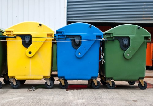 Professional waste removal team at a construction site