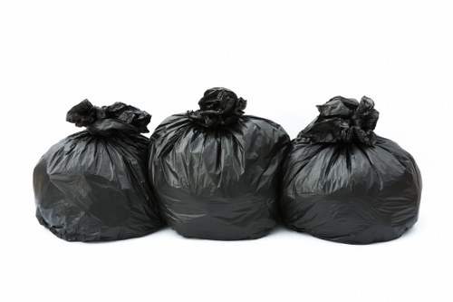 Clean and organized public space with authorized skip
