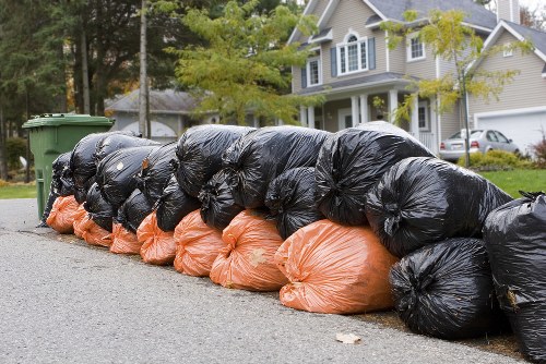 Professional garden waste removal services in action