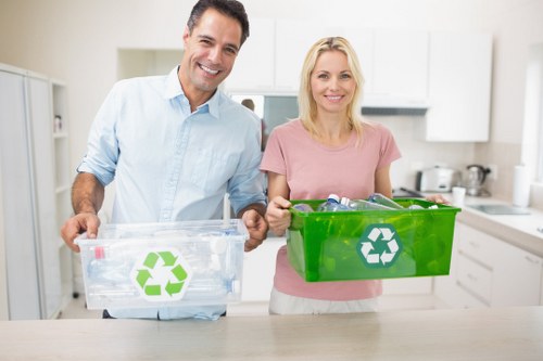 Community members participating in a waste disposal event